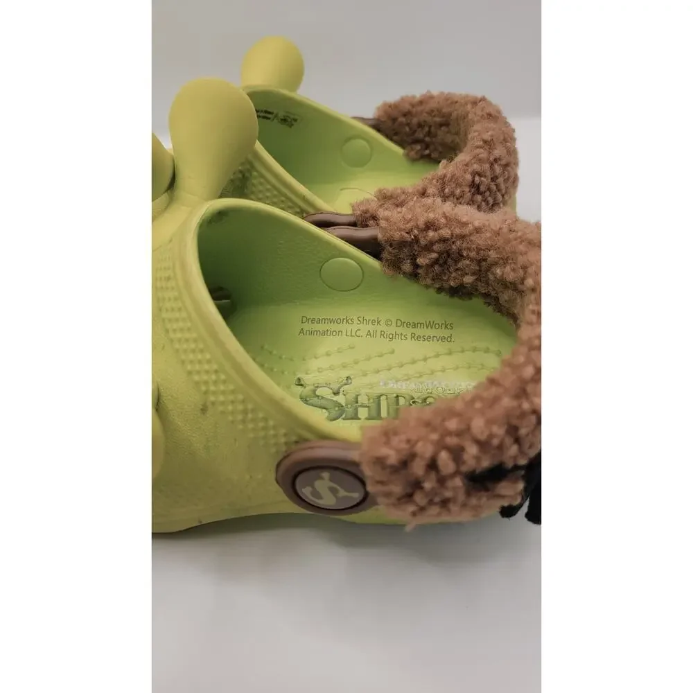 Crocs Shrek Classic Lined Clog Toddler Size C11 Green Complete Ears Nose Gently
